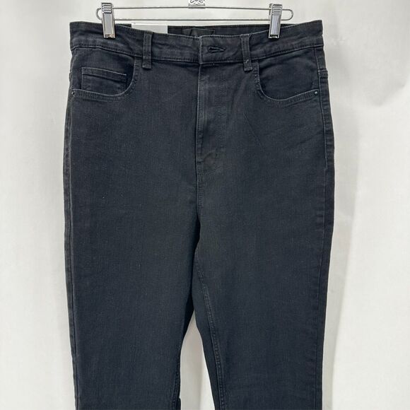 ASOS Pieces Peggy High Waist Flare Jeans Womens XL Black Stretch Preppy City NWT - Picture 2 of 12